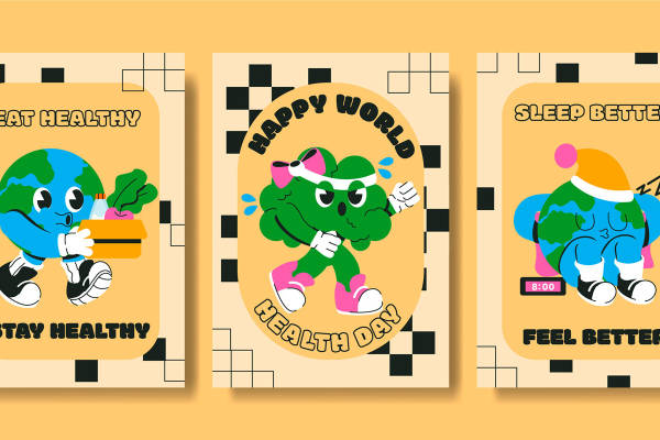 健康生活系列：裁片印花服装印花设计