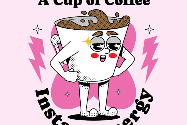 轻松享受一杯咖啡的舒适裁片印花服装