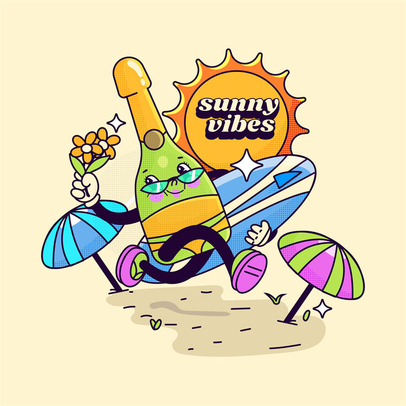 夏日海滩风情:裁片印花服装印花设计