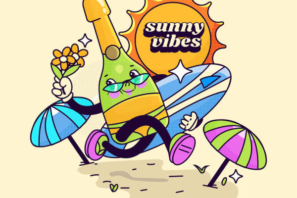 夏日海滩风情：裁片印花服装印花设计