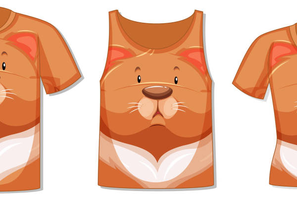 卡通动物图案裁片印花服装印花设计