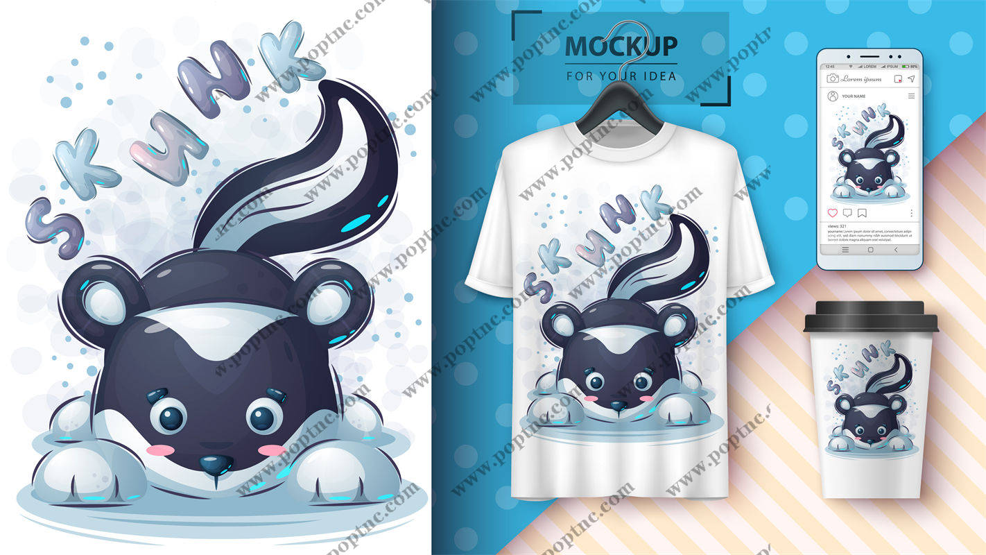 可爱小动物图案裁片印花,时尚创意服装印花设计