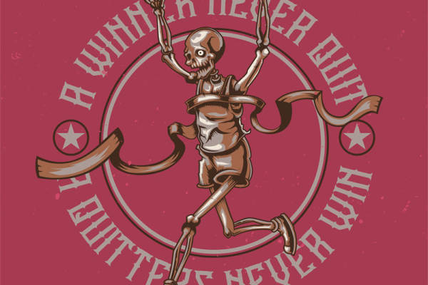 复古骷髅舞者裁片印花：独特个性服装印花设计