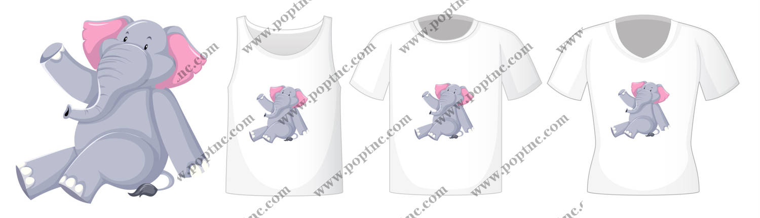 可爱大象裁片印花:儿童服装印花设计