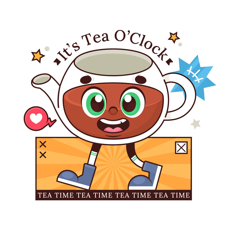 茶时印花：可爱茶壶图案服装印花设计