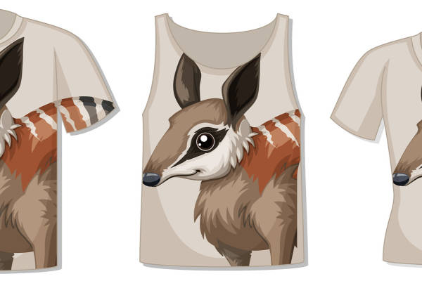 自然动物印花:非洲小羚羊图案服装印花设计