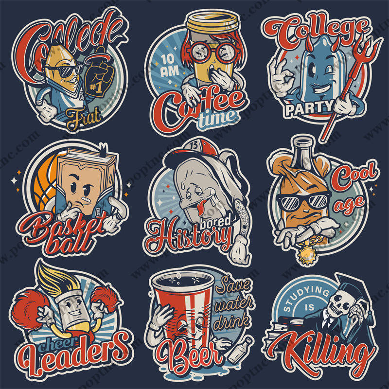 校园风创意服装印花设计:趣味十足的裁片印花