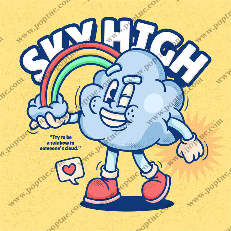 云朵彩虹裁片印花:点亮服装的彩虹梦