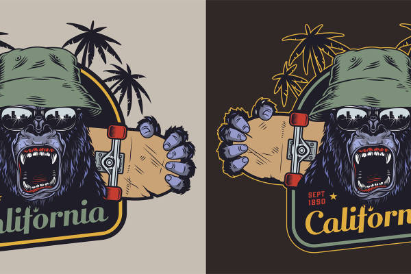 加州狂野猩猩：裁片印花服装印花设计