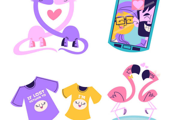 浪漫情侣印花设计：服装印花与裁片印花的完美结合