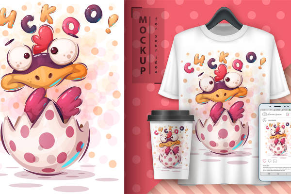 可爱小鸡破壳而出，创意裁片印花服装设计