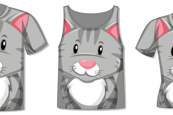 可爱猫咪裁片印花服装：萌趣设计，适合各种场合