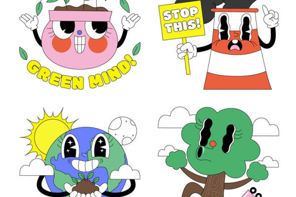 自然生态主题裁片印花，环保时尚服装印花设计