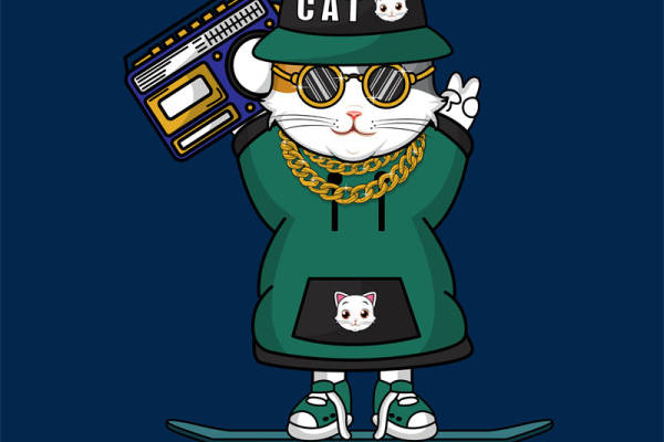 时尚潮流猫印花裁片服装印花设计