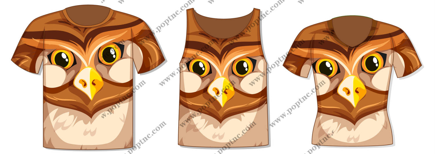 自然森林之谜:拟真猫头鹰图案裁片印花服装印花