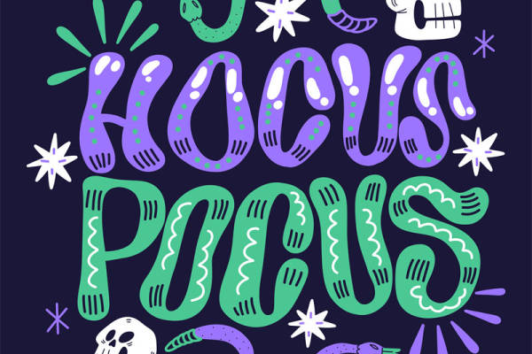 万圣节主题裁片印花：骷髅蛇纹服装印花设计