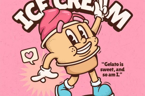 甜美冰淇淋：可爱卡通印花服装裁片