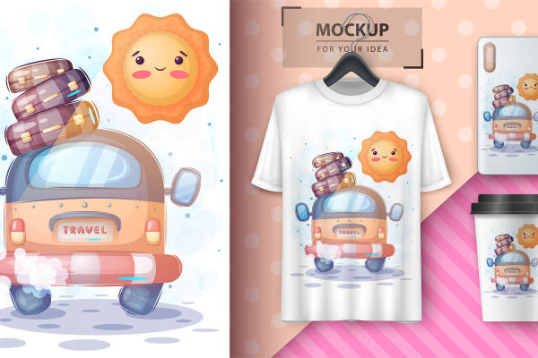 夏日旅行主题裁片印花,为你的服装增添趣味与活力