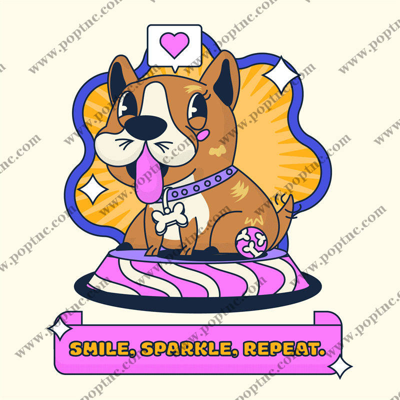 萌趣小狗裁片印花:为服装增添趣味与活力