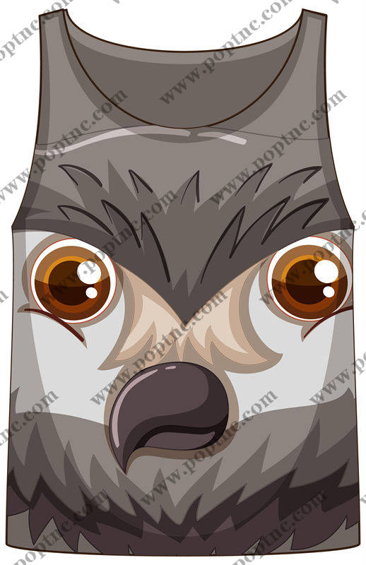 狼面裁片印花:独特动物图案服装印花设计