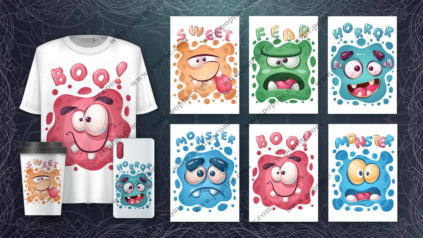 可爱怪物裁片印花:服装印花新风尚