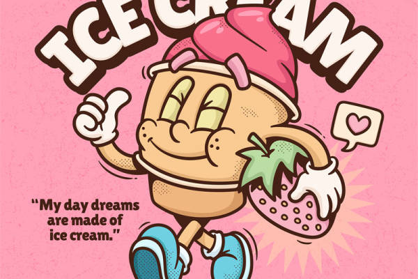 粉色冰激凌梦：创意裁片印花服装设计