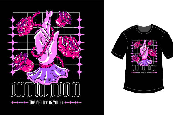 复古玫瑰花型纹理服装印花设计