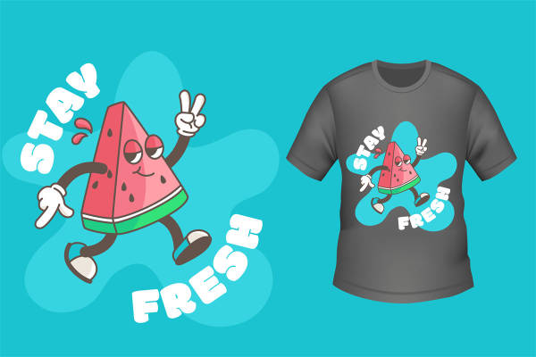 创意裁片印花:新鲜西瓜图案服装印花设计