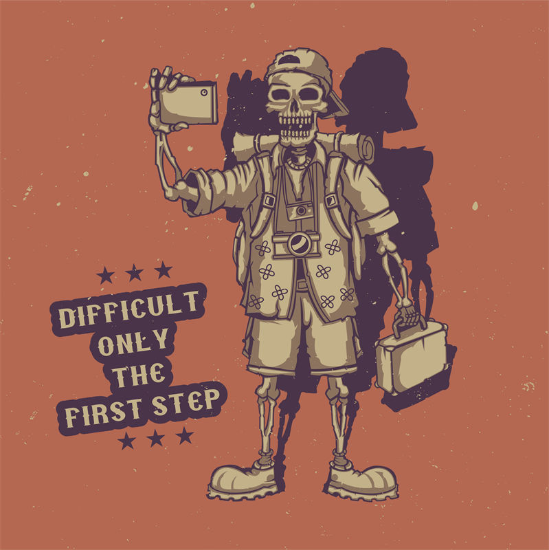 复古探险者骷髅裁片印花服装：独特风格与时尚兼具