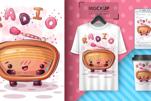 可爱卡通风格裁片印花设计，适合各类服装印花