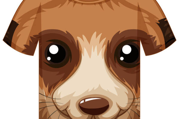 可爱小狗脸印花：萌宠图案服装印花设计