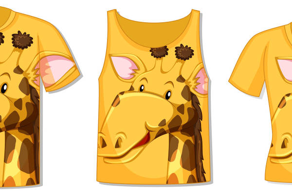 可爱长颈鹿裁片印花，打造专属童趣服装