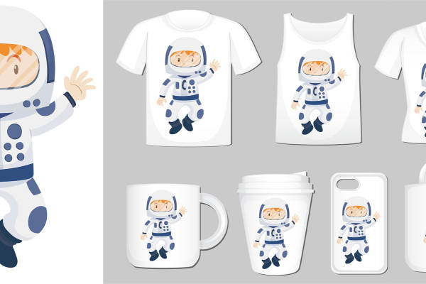 太空探险者：儿童宇航员裁片印花服装印花