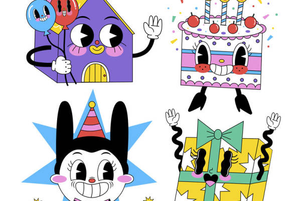 裁片印花：生日派对主题服装印花设计