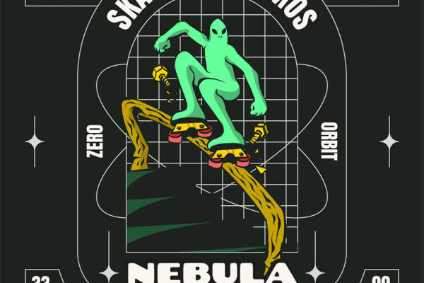 星际滑板：外星人滑板印花服装，时尚与科幻的完美结合