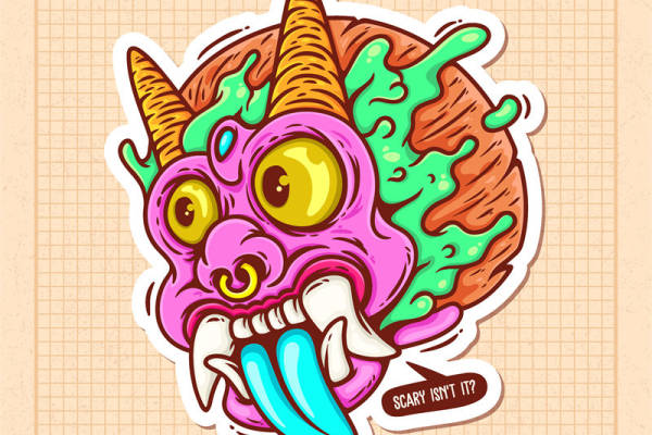 复古怪兽裁片印花：服装印花新宠