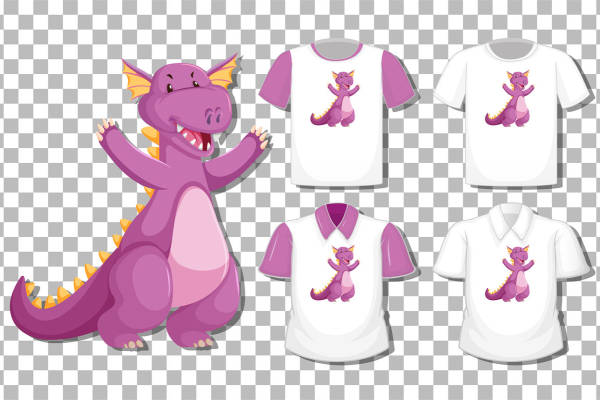 萌趣龙图案裁片印花，打造个性服装