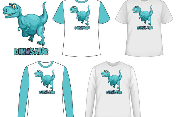 恐龙主题裁片印花：创意设计，适合各种服装