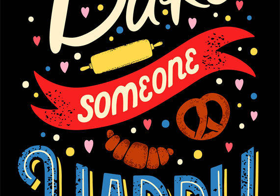 裁片印花：幸福烘焙主题服装印花设计