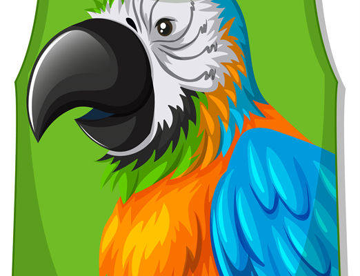 彩色鹦鹉裁片印花服装：时尚与自然的完美结合