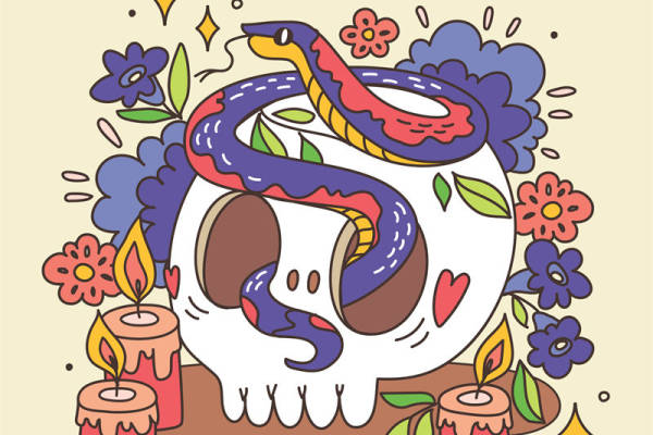 神秘蛇纹花型服装印花：独特设计与时尚搭配