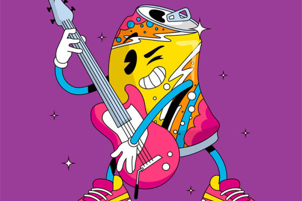 摇滚乐手吉他手裁片印花服装印花设计