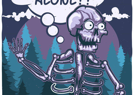 夜森林孤寂骷髅:独特裁片印花服装设计