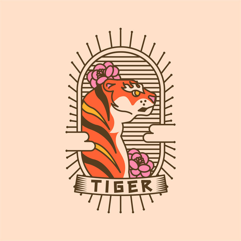 老虎花型纹理服装印花：时尚与自然的完美结合