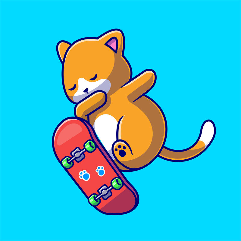 萌趣猫咪滑板裁片印花：时尚与趣味并存的服装设计