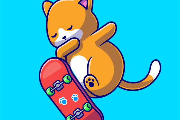 萌趣猫咪滑板裁片印花：时尚与趣味并存的服装设计