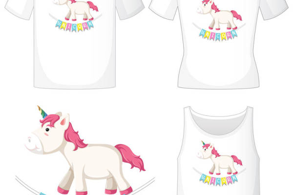 梦幻独角兽：可爱裁片印花服装印花设计