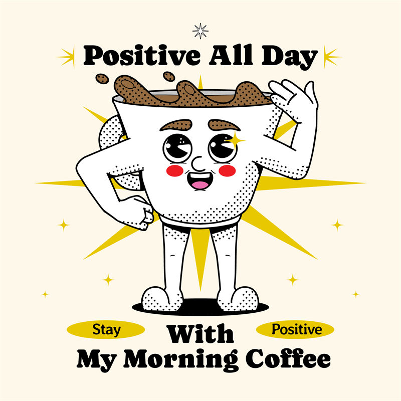 晨曦咖啡杯:活力四射的裁片印花服装