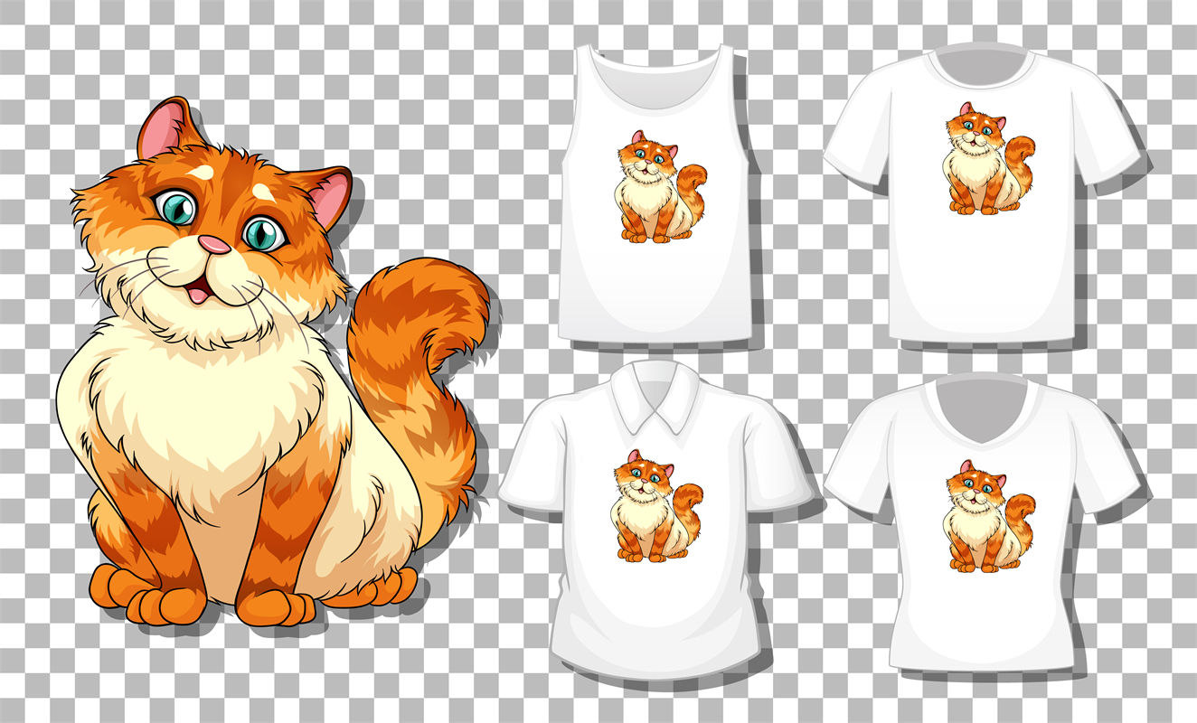 萌趣猫咪图案裁片印花，打造个性服装