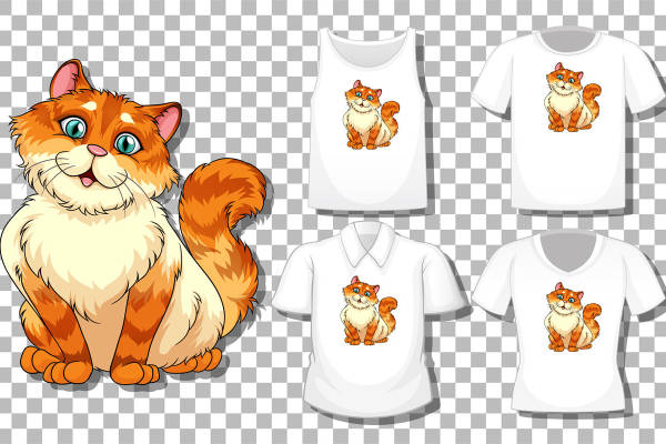 萌趣猫咪图案裁片印花,打造个性服装